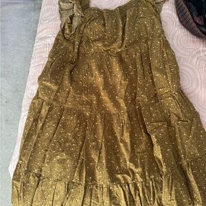 Brown Madewell Floral Midi Dress